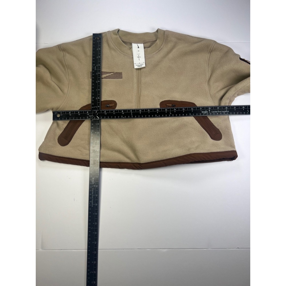 Nike Cactus Jack Sweatshirt Women Medium Tan Brown Travis Scott Fleece Cropped - Picture 5 of 7